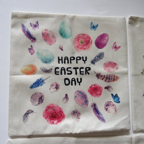 New Flyart Easter Pillow Covers With Zippers Set of 4 - Picture 6 of 8